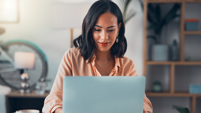 Woman working on computer