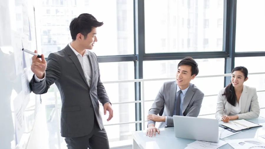 people working in an office