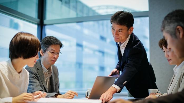 people working in office