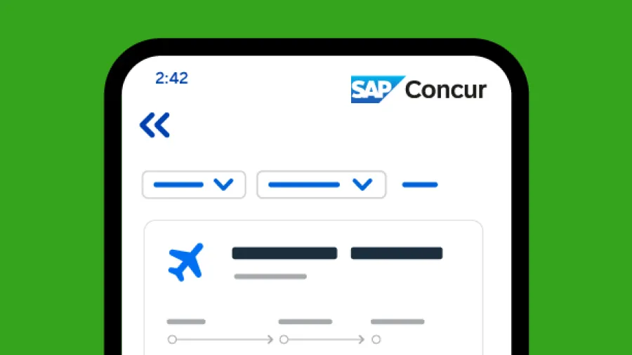 screenshot of concur travel page