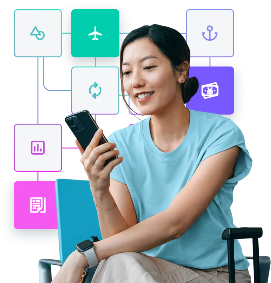user surrounded by icons