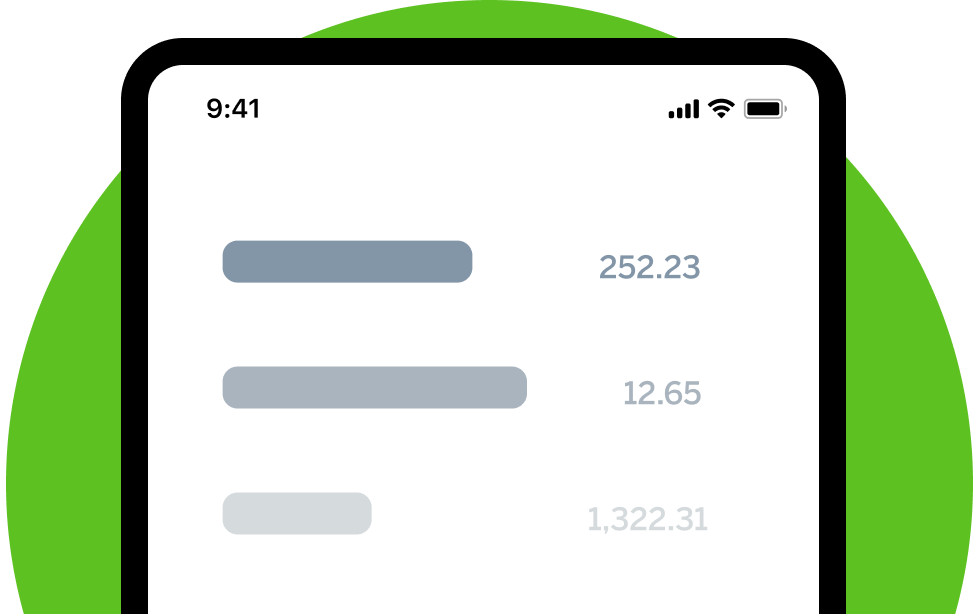 screenshot of expense