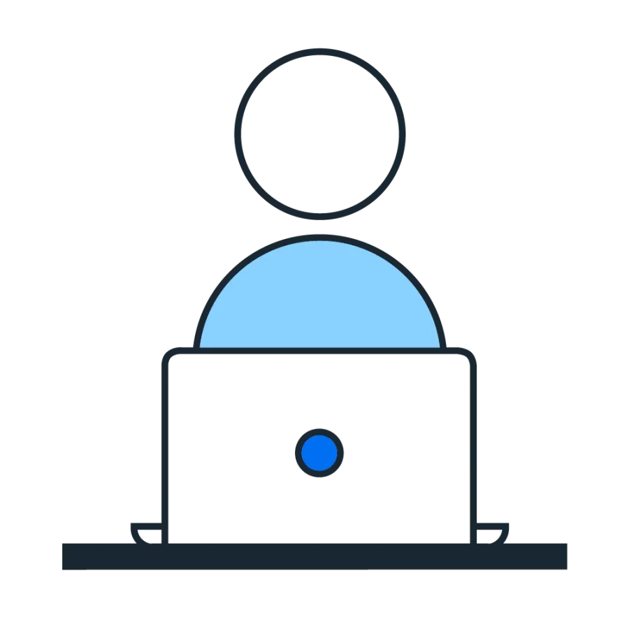 person on a computer