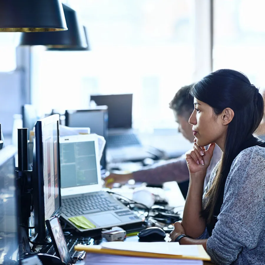 people working in an office