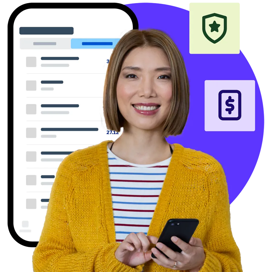 woman using app