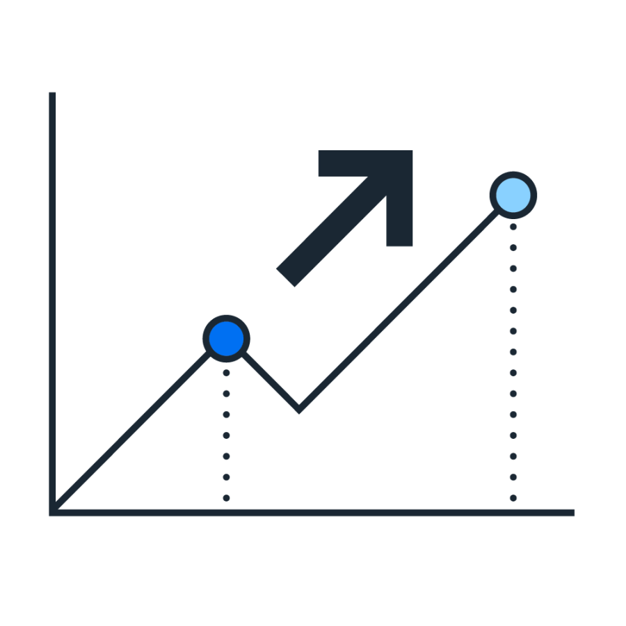 Line graph pictogram