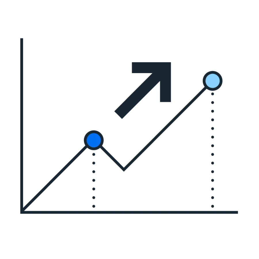 Line graph pictogram