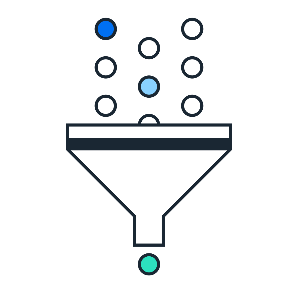 Funnel (streamlining) pictogram