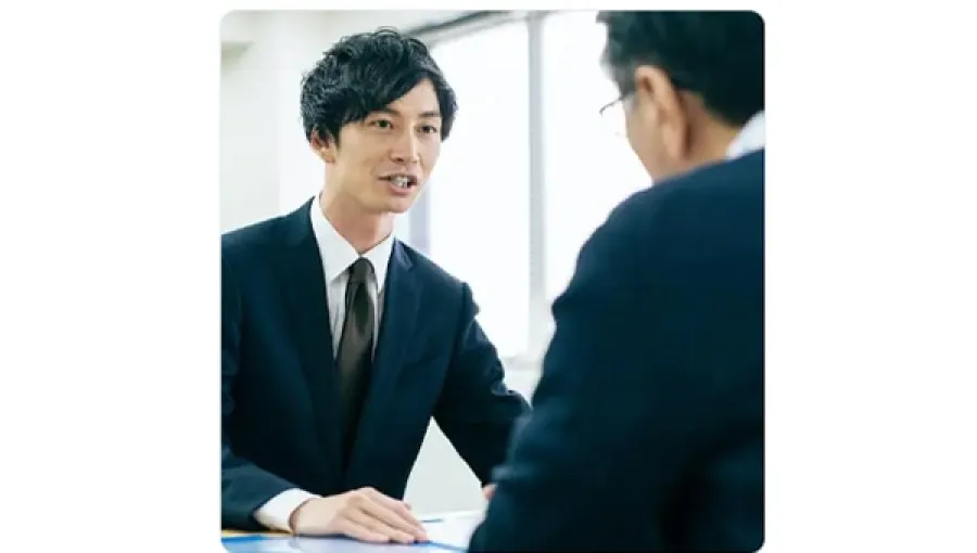 Two people meeting